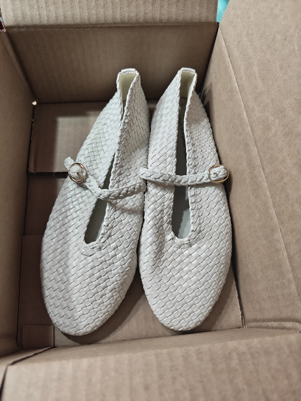 House of Harlow 1960 Woven Mary Jane Flats in Cream Brand New